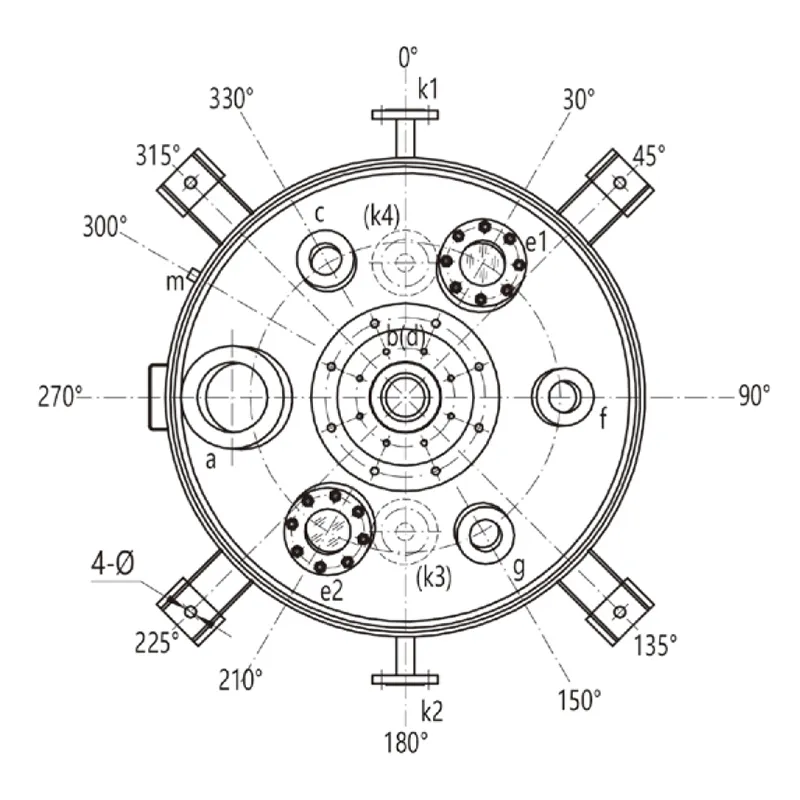 Проектный чертеж эмалированного реактора K50L-K500L